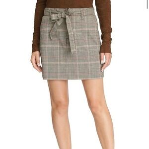 SANCTUARY Brown Inland Tie Front Sashed
Plaid Mini Skirt SZ 25 NWOT